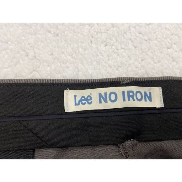 VTG LEE Pants Men 40x32 Dark Gray Relaxed Pleated NO IRON Permanent Crease Dress - Picture 11 of 16